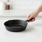 Multi Cooktop Cast Iron Flat Skillet Pan with Silicone Grip(20cm)