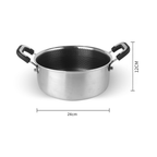 Stainless Steel Honeycomb Deep Cooking Pot With Lid (24cm)