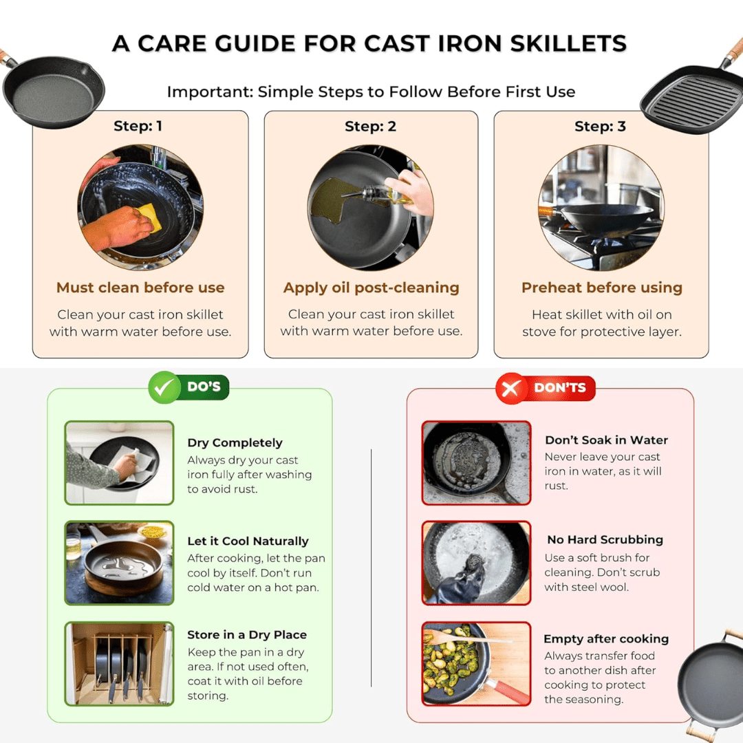 Non-Stick Cast Iron Grill Pan(22cm)