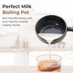 Cast Iron Non-Stick Tadka Pan with Wooden Handle
