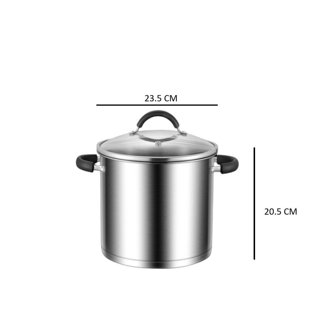 Stainless Steel Deep Cooking Pot with Lid (7.5L)