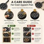 Heavy-Duty Cast Iron 7-Pit Appam Pan with Silicone Grip