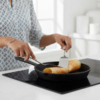 Multi Cooktop Cast Iron Flat Skillet Pan with Silicone Grip(20cm)