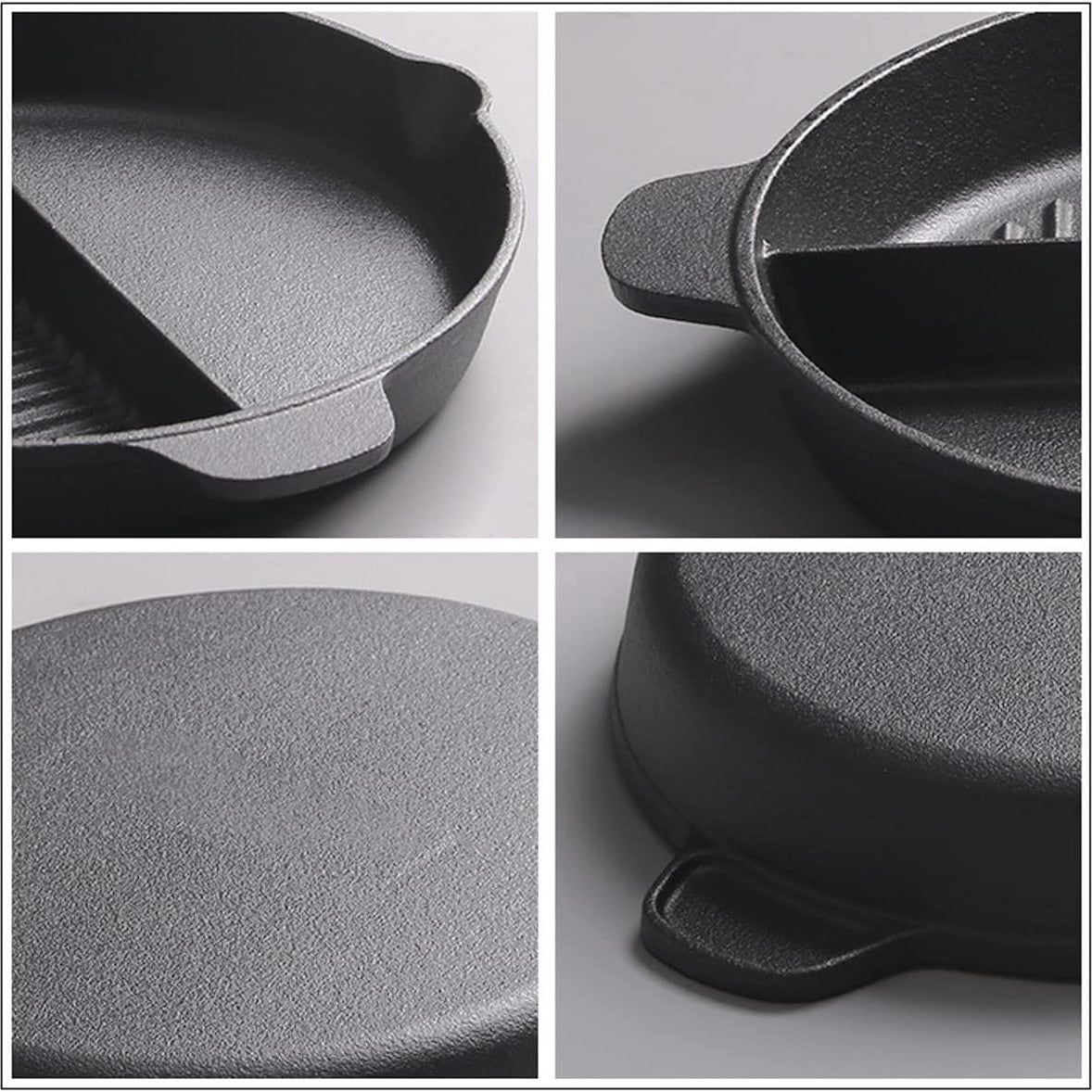Multi-Purpose Cast Iron Flat & Grooved Cooking Pan(32cm)