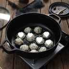 Multi-Purpose Cast Iron Skillet with Lid and Ear Handles (25cm)