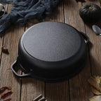 Multi-Purpose Cast Iron Skillet with Lid and Ear Handles (25cm)