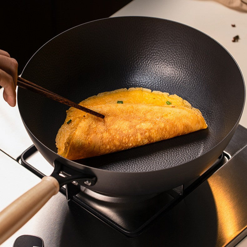 Wrought Iron Deep Frying Pan with Glass Lid