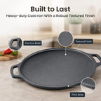 Heavy-Duty Cast Iron Cooking Tawa with Silicone Grip(30cm)