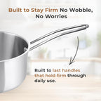 Versatile Tri-Ply Stainless Steel Saucepan with Lid(16cm)
