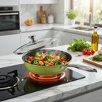 Green Ceramic Nonstick Wok with Glass Lid(30cm)
